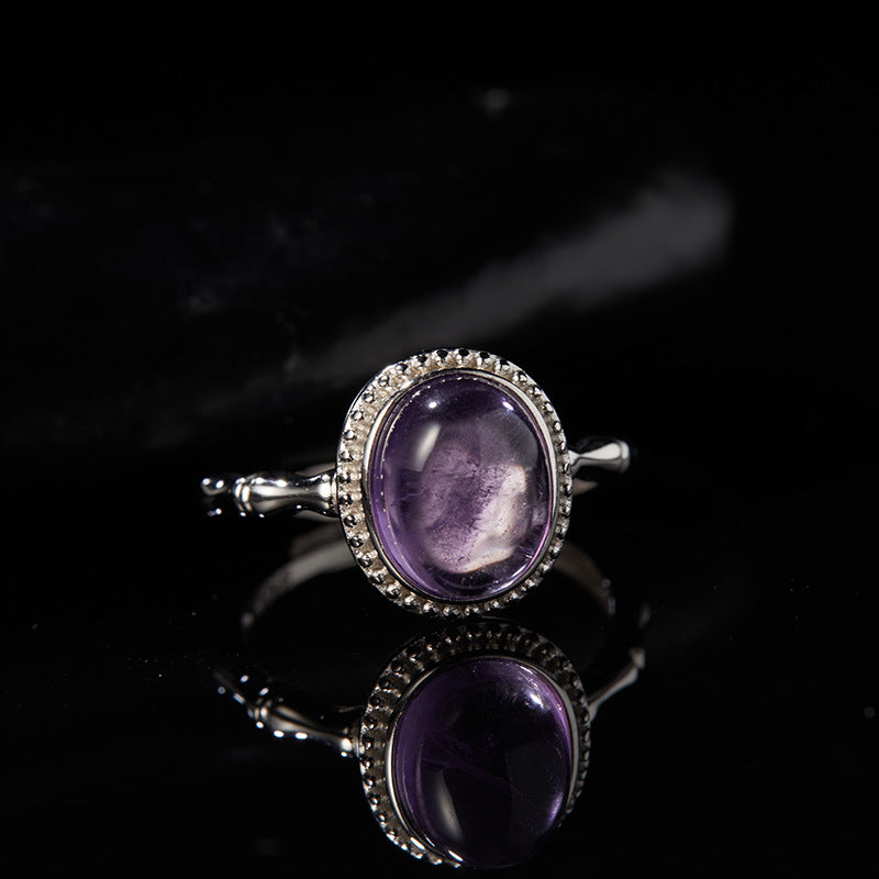 925 Silver Natural Amethyst Ring