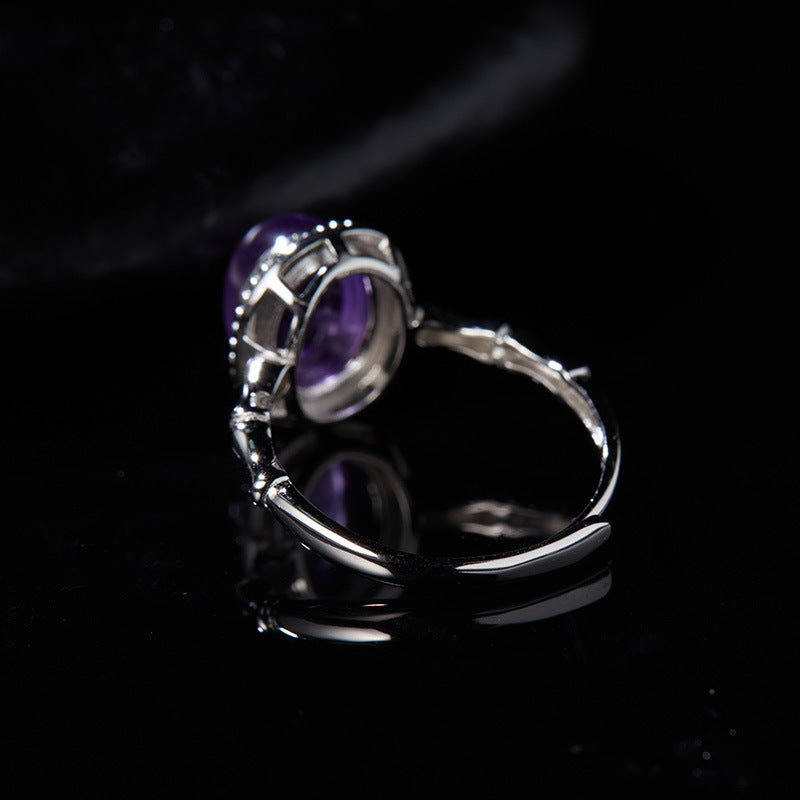 925 Silver Natural Amethyst Ring