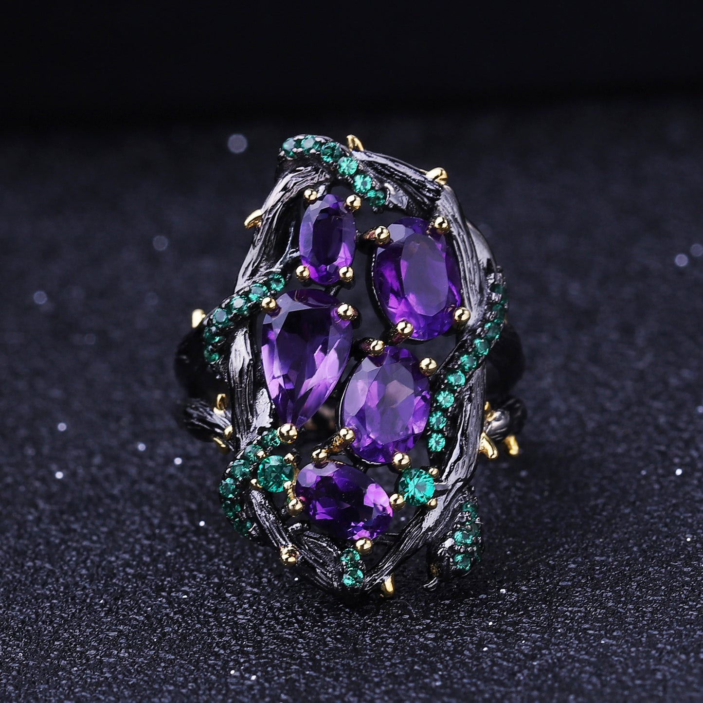 925 Silver Natural Amethyst Ring