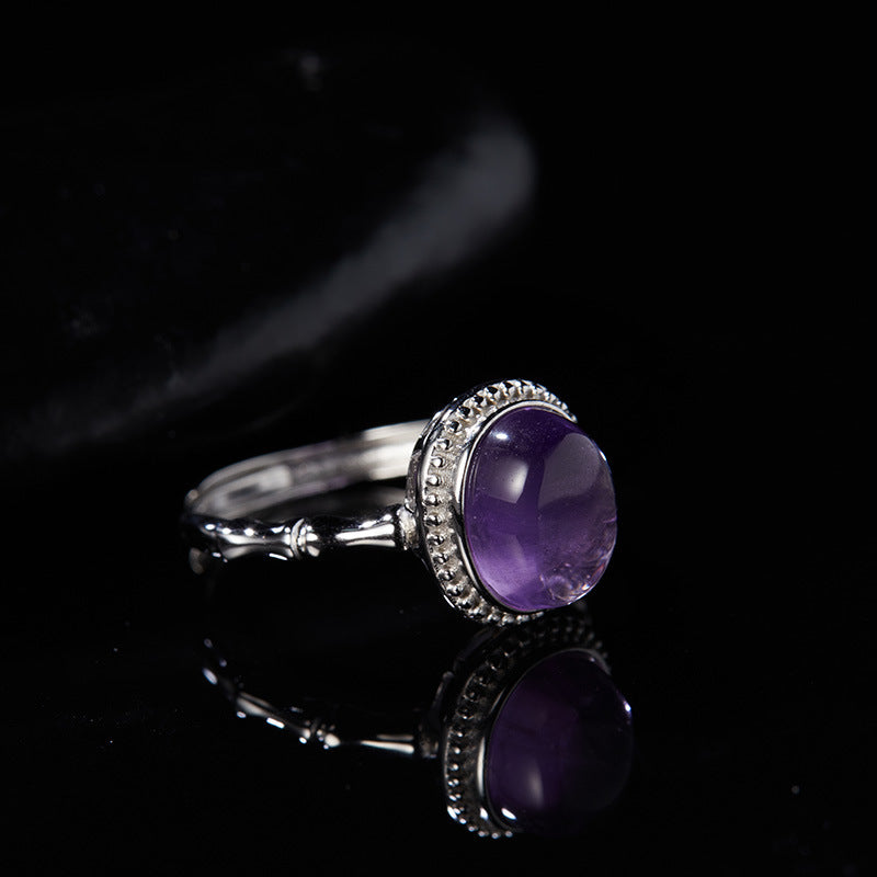 925 Silver Natural Amethyst Ring