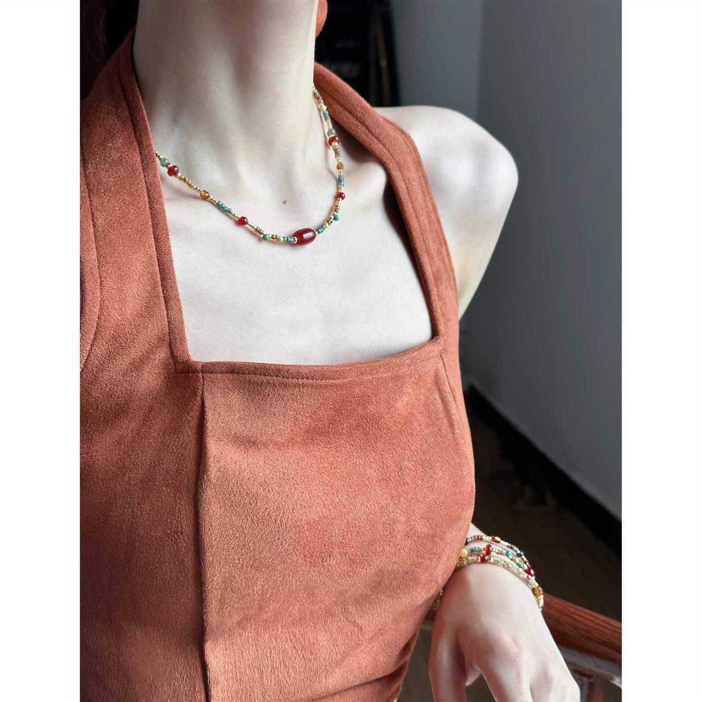 Colorful Natural Gemstone Necklace