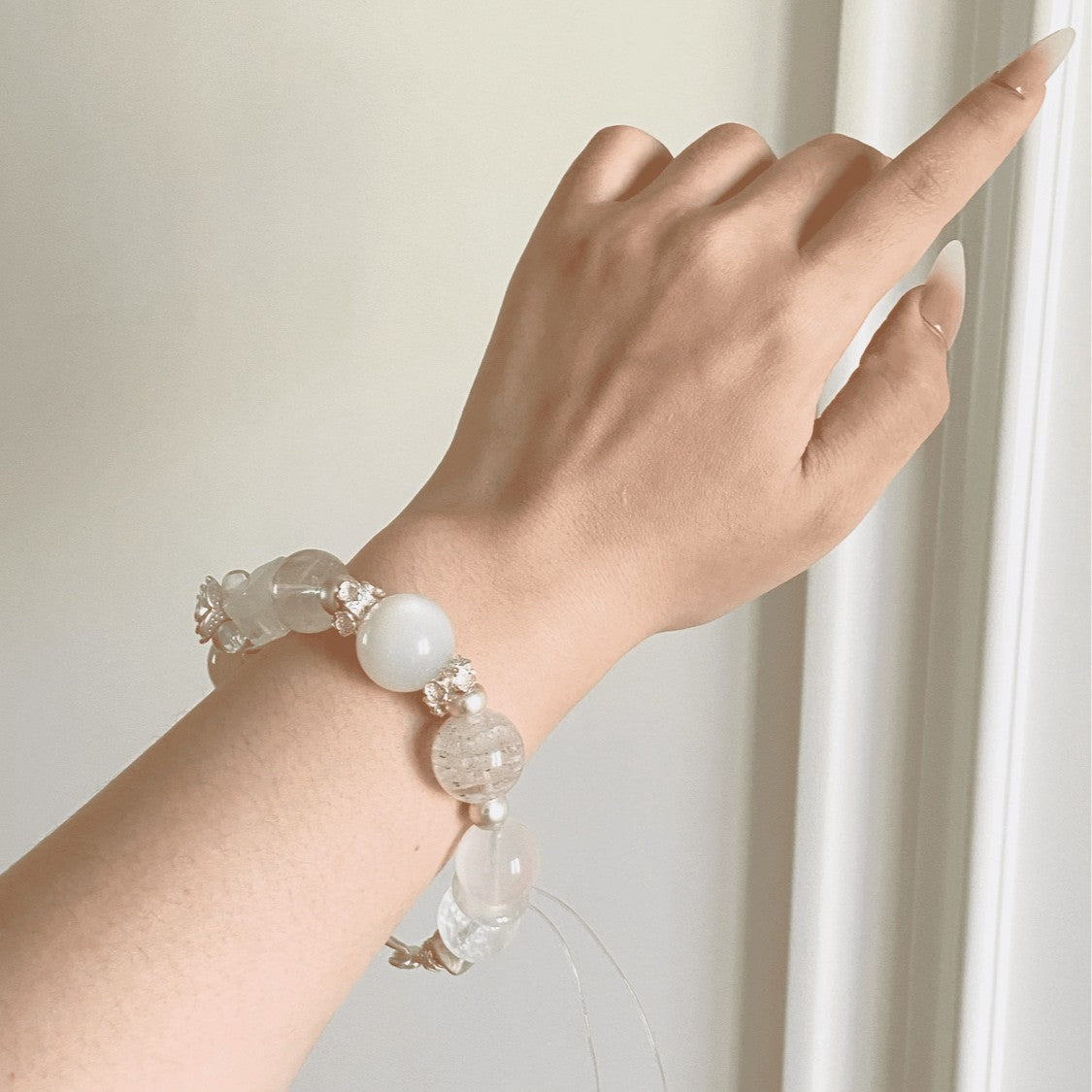 Cool White Moonlight Rose Bracelet