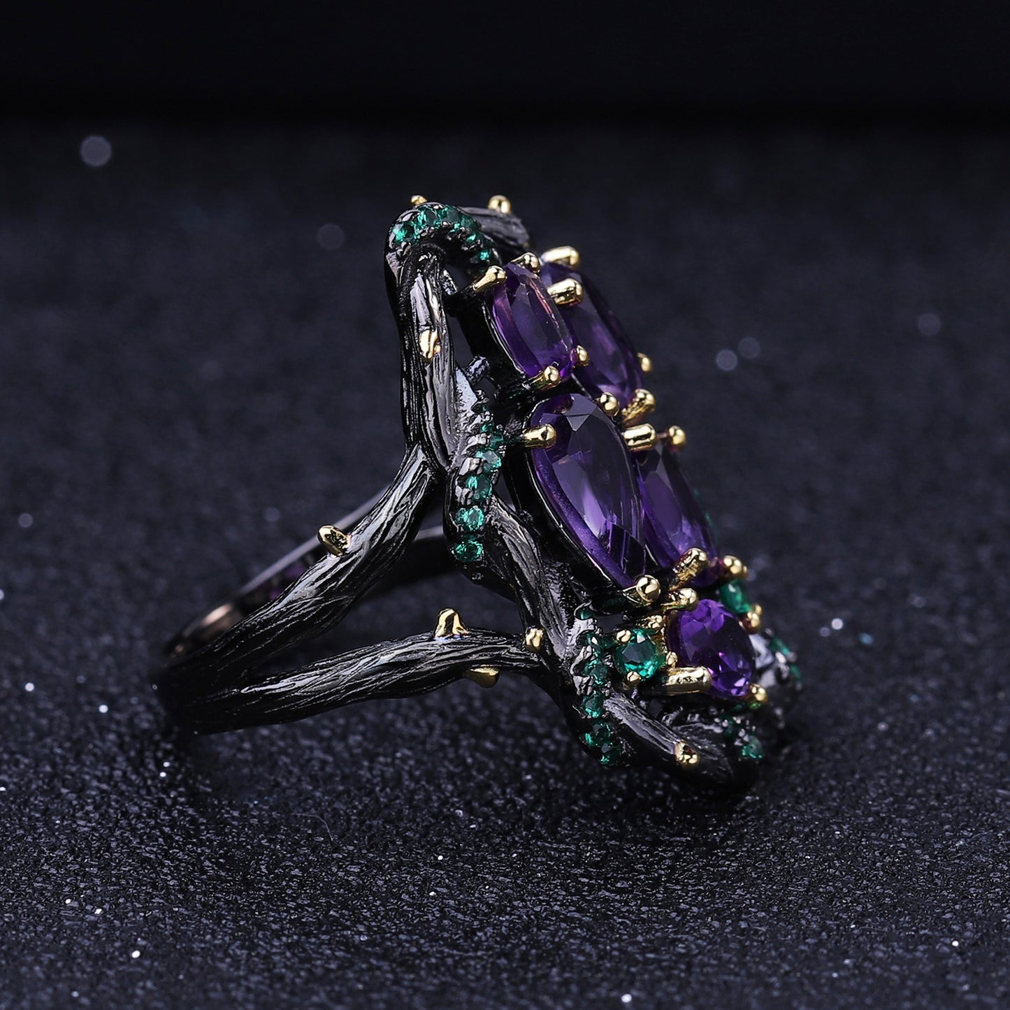 925 Silver Natural Amethyst Ring