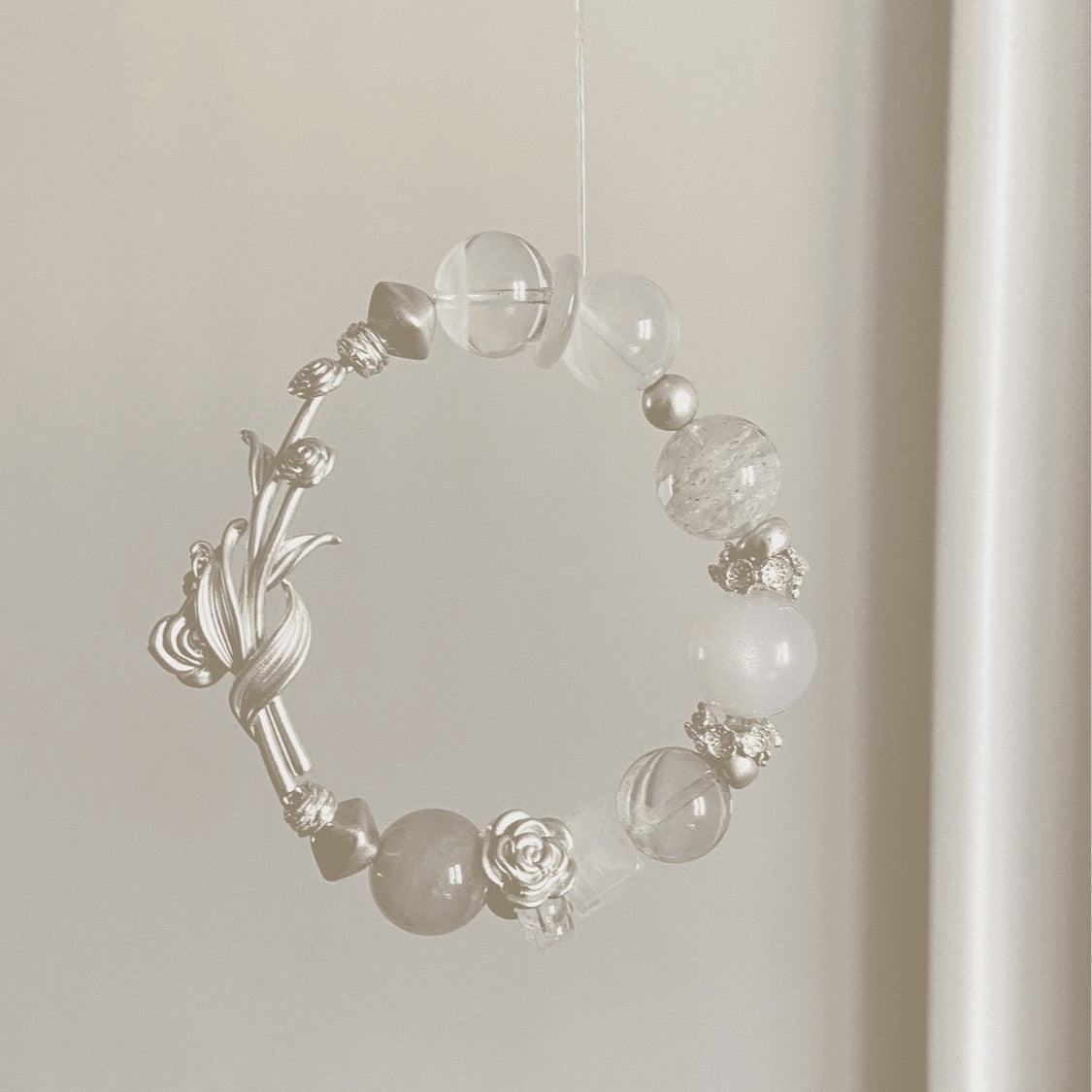 Cool White Moonlight Rose Bracelet