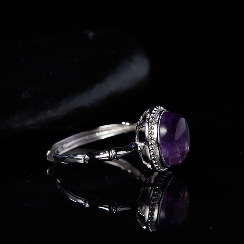 925 Silver Natural Amethyst Ring