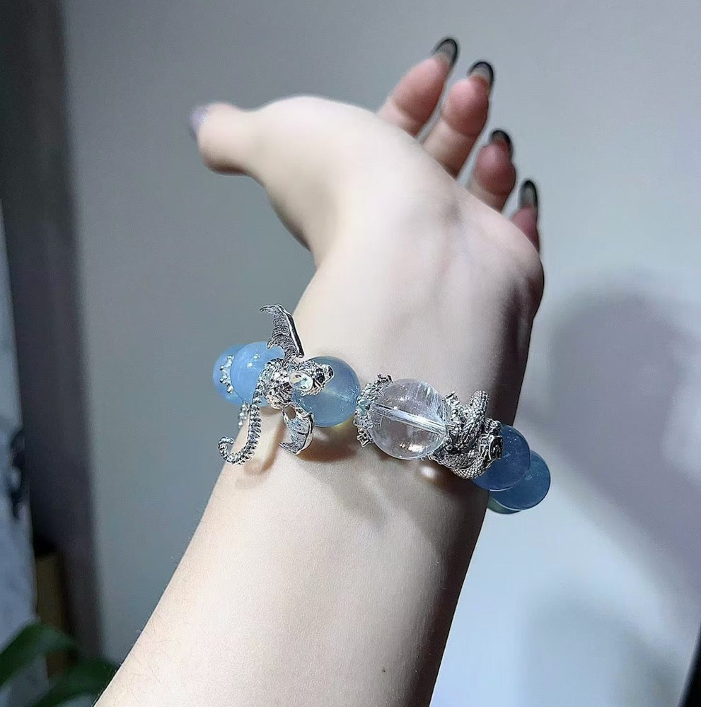 Blue crystal bracelet, calming, soothing