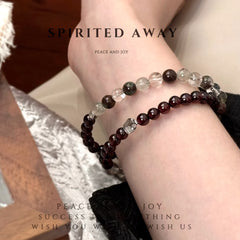 Dark Night Starry Light | Black Gold Hair Black Shining Stone Bracelet